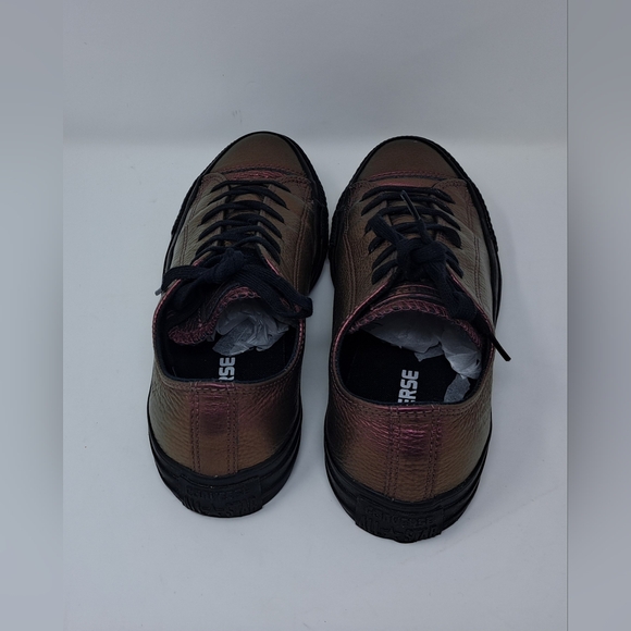 Converse Low Top Sneakers Purple Shiny Metallic Leather Lace Up 7.5 US / 5 UK - Picture 12 of 16